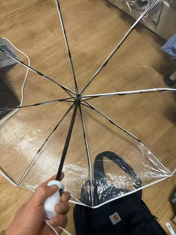 Photo client du parapluie transparent