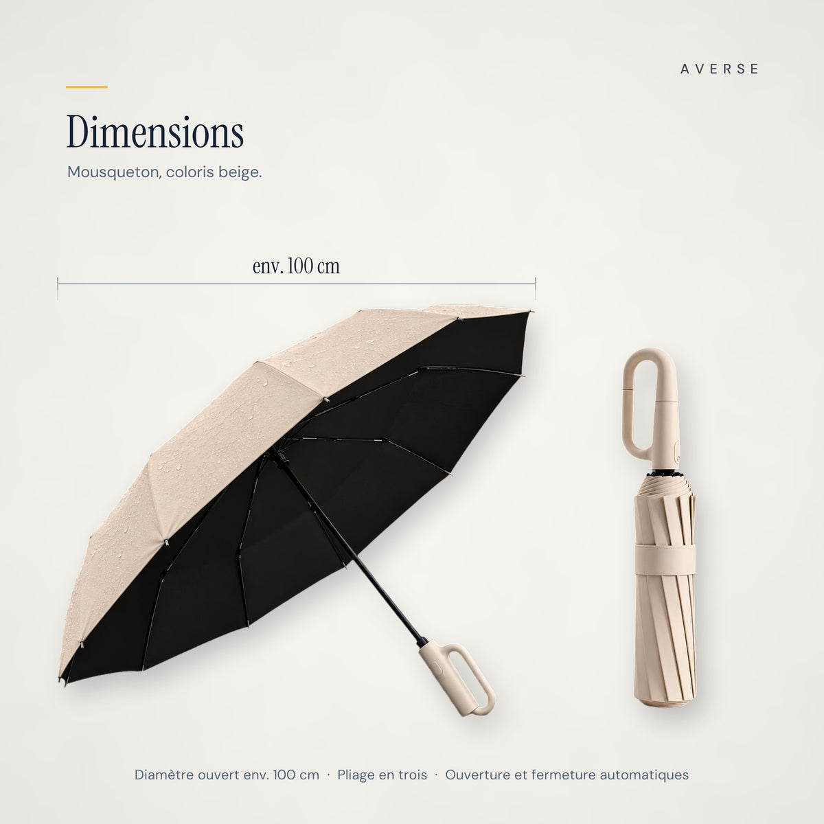 Mousqueton — Beige — dimensions