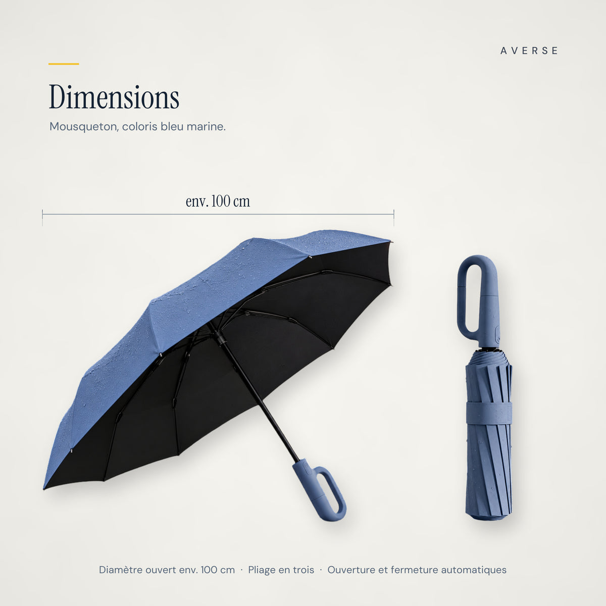Mousqueton — Bleu marine — dimensions